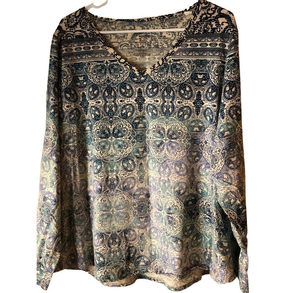 Sonoma Vee Neck LS Tee 2X
